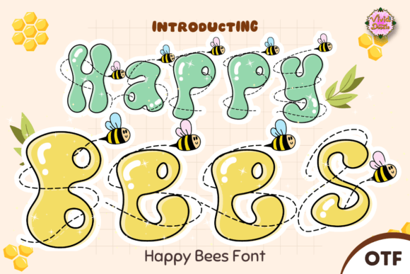 Happy Bees Typeface for Playful Branding