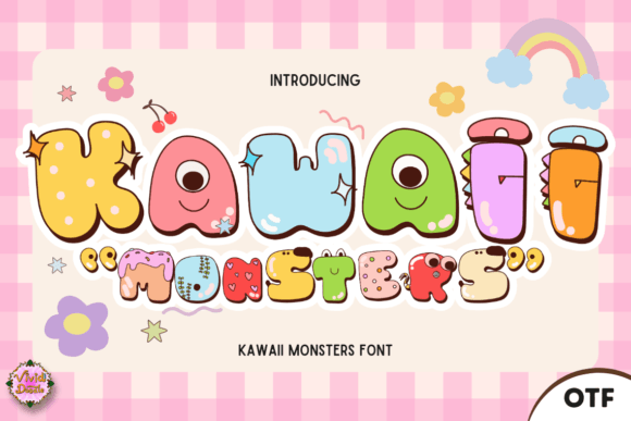 Kawaii Monsters Typeface for Playful Campaigns