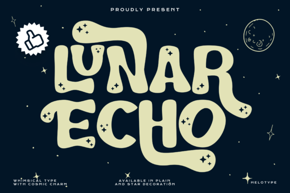 Lunar Echo: A Whimsical Typeface for Cosmic Designs