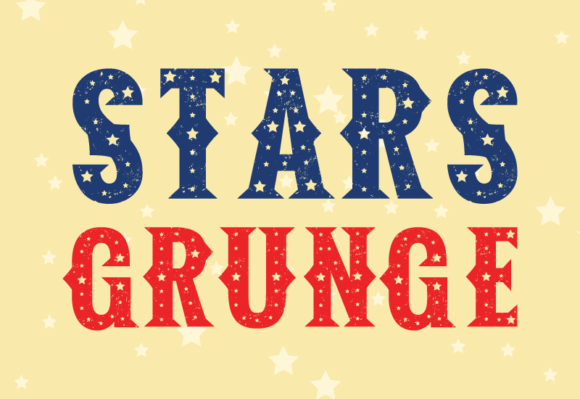 Stars Grunge Font for Bold Campaign Headlines